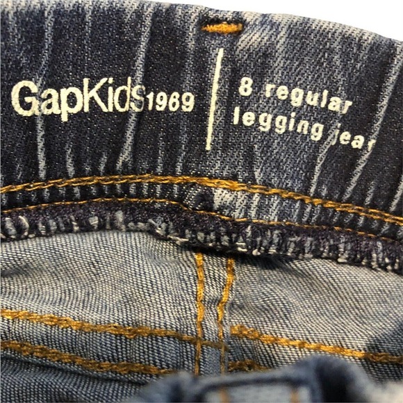 Gap Kids Girls Legging Denim Jean Size 8 Regular Medium Wash Pull On Easy Off - Picture 9 of 9